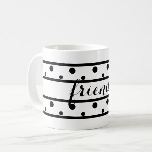 Friends Black Polka Dots White Kaffeetasse