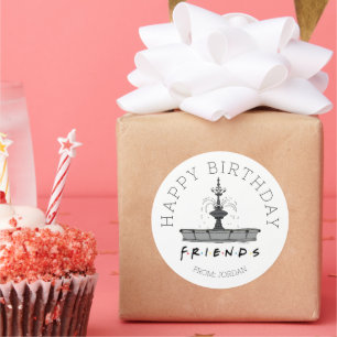 FRIENDS™-Brunnen   Geburtstagsgeschenk  Runder Aufkleber