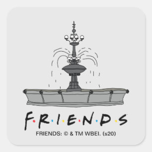 FRIENDS™-Brunnen Quadratischer Aufkleber