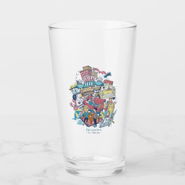 FRIENDS™ | Cartoon Collage Glas (Vorderseite)