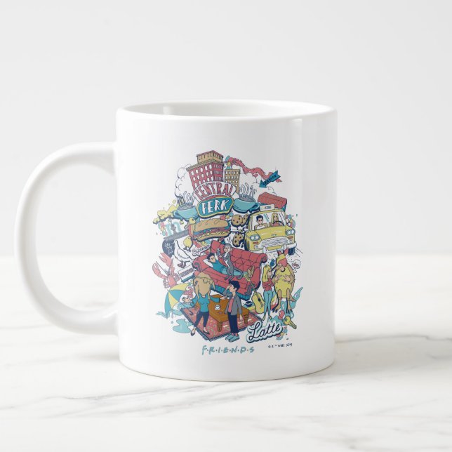 FRIENDS™ | Cartoon Collage Jumbo-Tasse (Links)