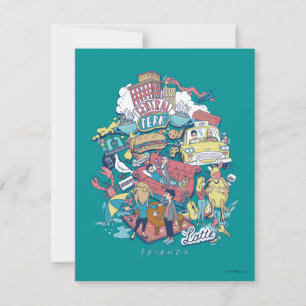 FRIENDS™ Cartoon Collage Mitteilungskarte