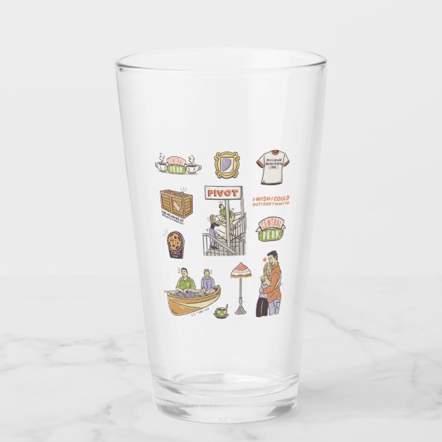 FRIENDS™ | Cartoon Icons Glas (Vorderseite)