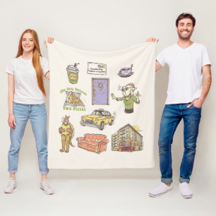 FRIENDS™   Cartoon Icons Grafik Fleecedecke