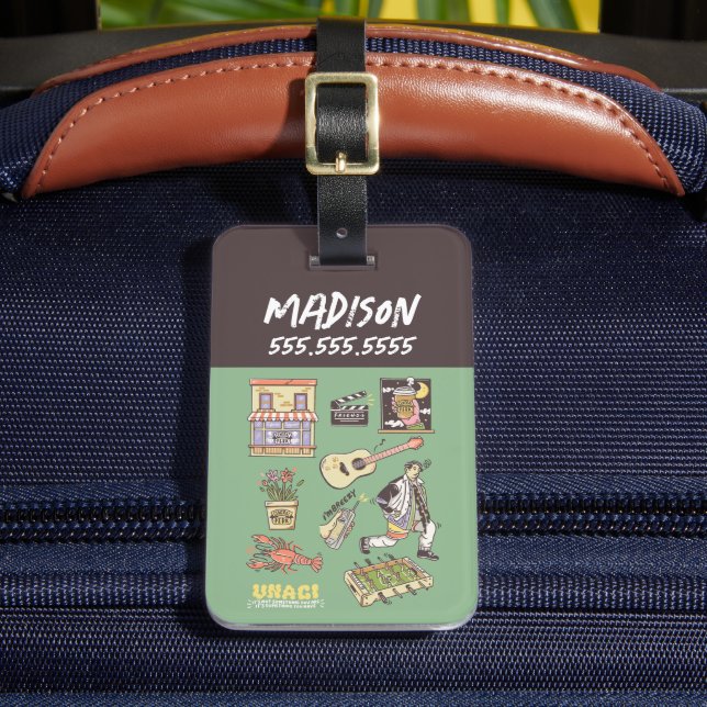 FRIENDS™ | Cartoon Icons Grafische Darstellung Gepäckanhänger (Vorderseite Insitu 2)