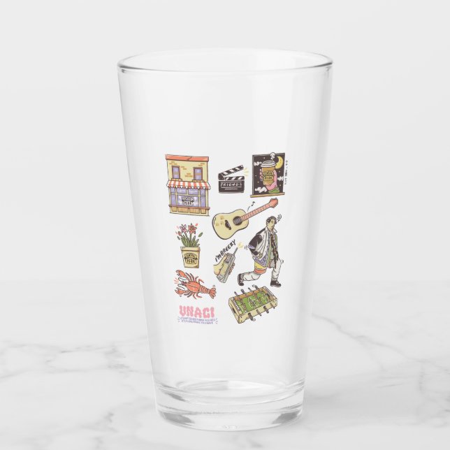 FRIENDS™ | Cartoon Icons Grafische Darstellung Glas (Vorderseite)