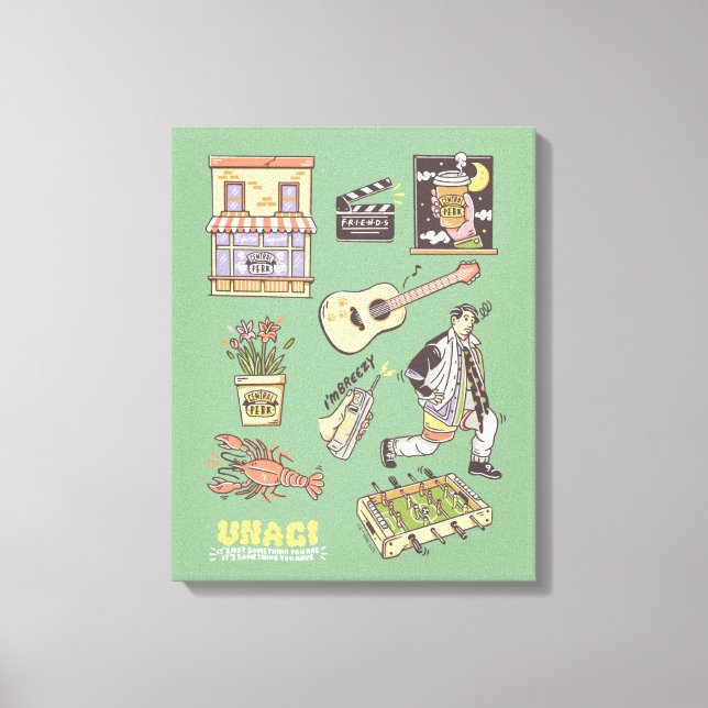 FRIENDS™ | Cartoon Icons Grafische Darstellung Leinwanddruck (Vorderseite)