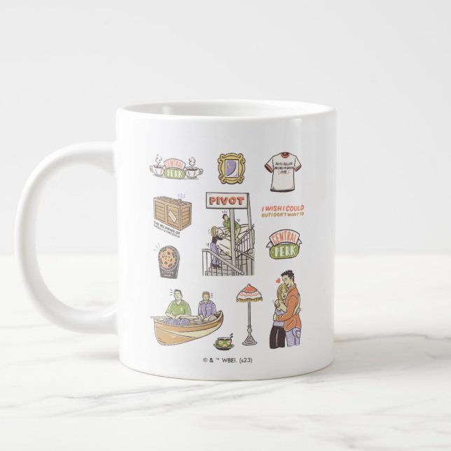 FRIENDS™ | Cartoon Icons Jumbo-Tasse (Links)