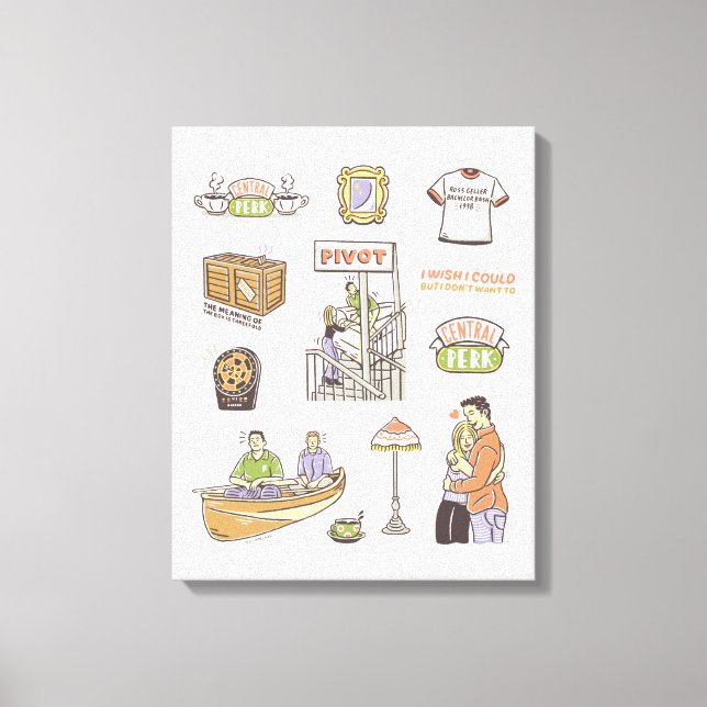 FRIENDS™ | Cartoon Icons Leinwanddruck (Vorderseite)