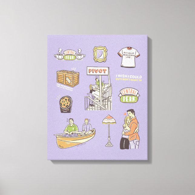 FRIENDS™ | Cartoon Icons Leinwanddruck (Vorderseite)