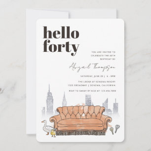 FRIENDS™ Central Perk Aquarell 40. Geburtstag Einladung