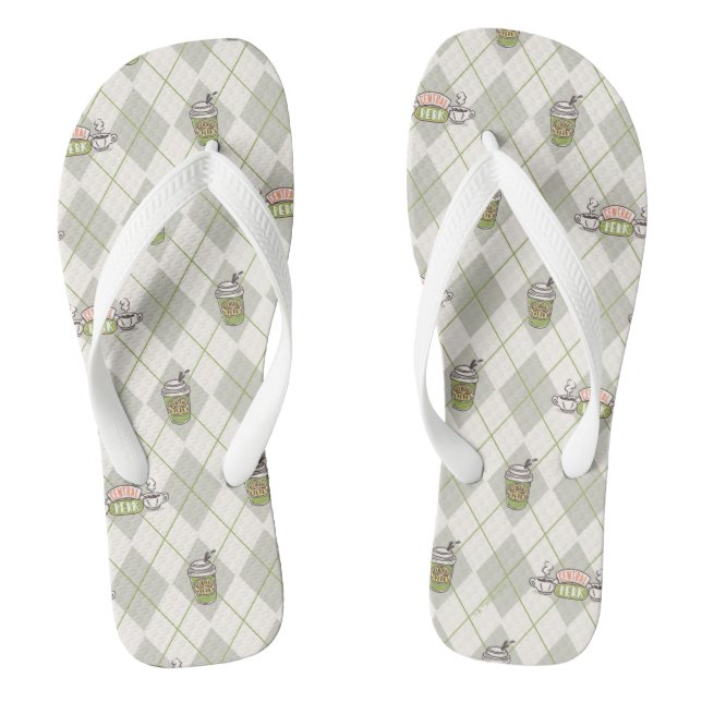 FRIENDS™  | Central Perk Argyle-Muster Flip Flops (Fußbett)