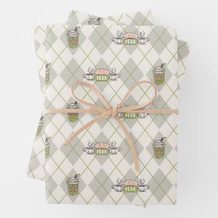 FRIENDS™ Central Perk Argyle-Muster Geschenkpapier Set