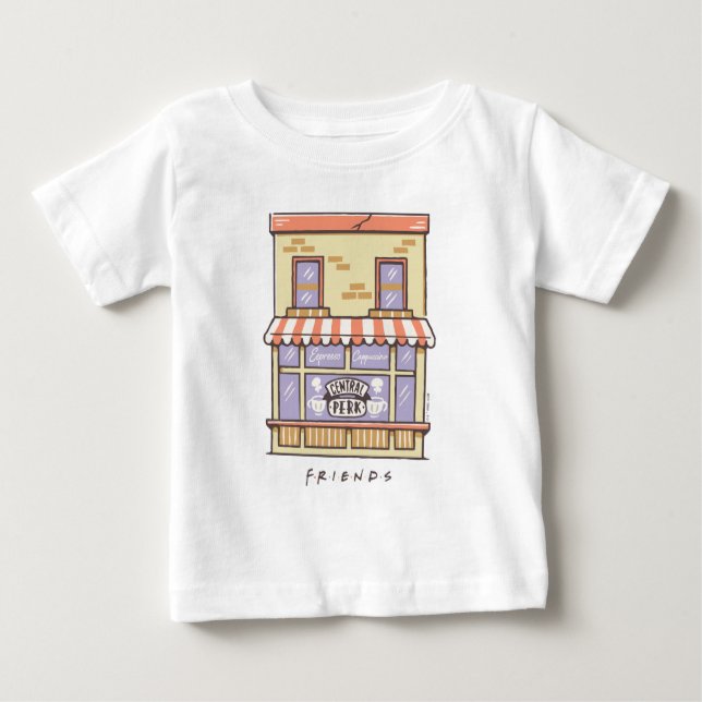 FRIENDS™ | Central Perk Cartoon Coffee Shop Baby T-shirt (Vorderseite)