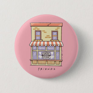 FRIENDS™   Central Perk Cartoon Coffee Shop Button