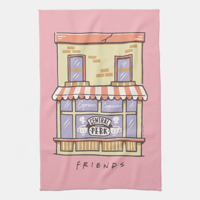 FRIENDS™ | Central Perk Cartoon Coffee Shop Geschirrtuch (Vertikal)