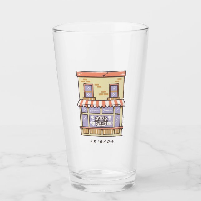 FRIENDS™ | Central Perk Cartoon Coffee Shop Glas (Vorderseite)