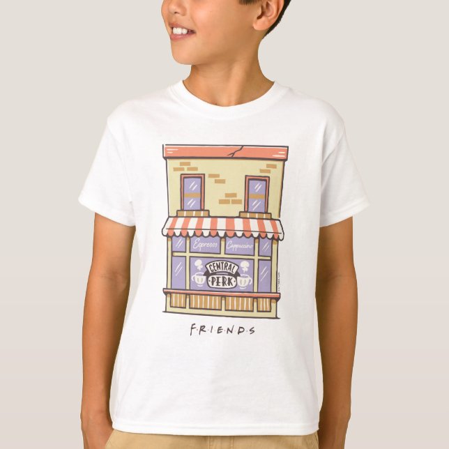 FRIENDS™ | Central Perk Cartoon Coffee Shop T-Shirt (Vorderseite)