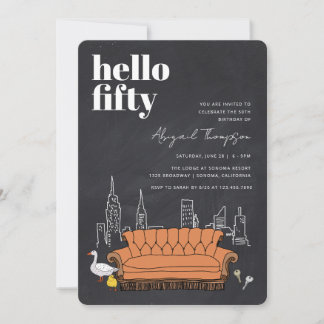 FRIENDS™ | Central Perk Chalkboard 50. Geburtstag Einladung