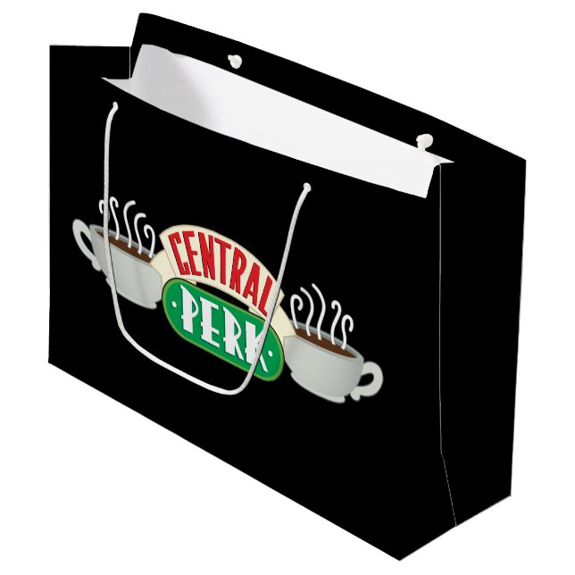 FRIENDS™ | Central Perk Logo Große Geschenktüte (Vorderseite Schrägansicht)