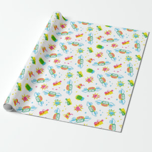 FRIENDS™   Central Perk Neon-Muster Geschenkpapier