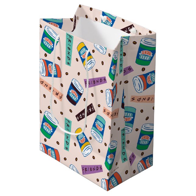 FRIENDS™ | Central Perk Vibrank Coffee Pattern Mittlere Geschenktüte (Vorderseite Schrägansicht)