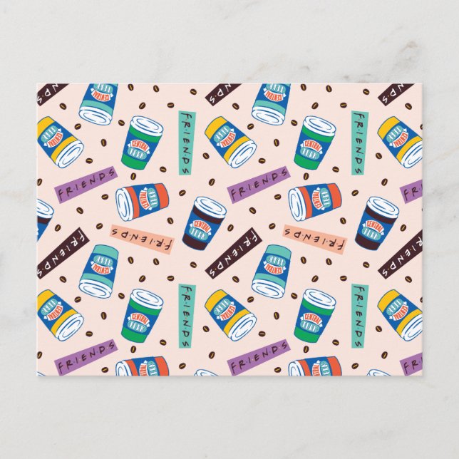 FRIENDS™ | Central Perk Vibrank Coffee Pattern Postkarte (Vorderseite)