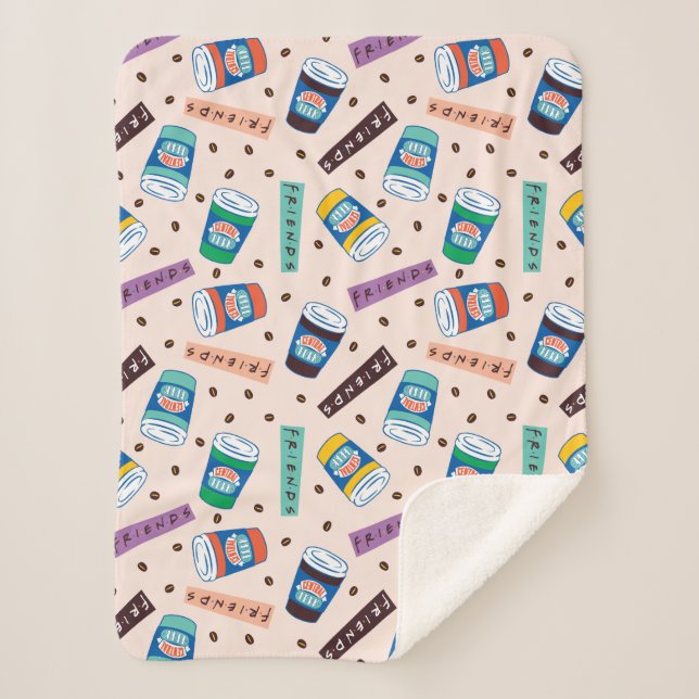 FRIENDS™ | Central Perk Vibrank Coffee Pattern Sherpadecke (Vorderseite)