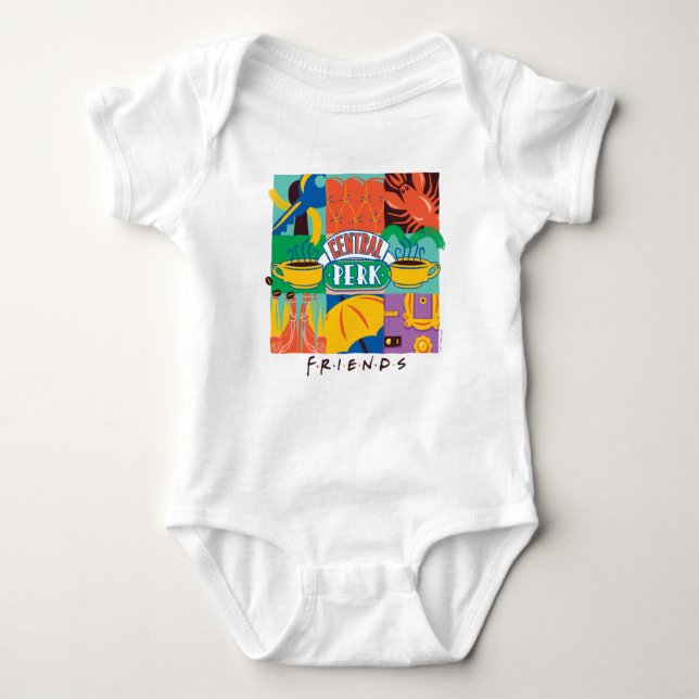 FRIENDS™ | Central Perk Vibrant Graphic Baby Strampler (Vorderseite)