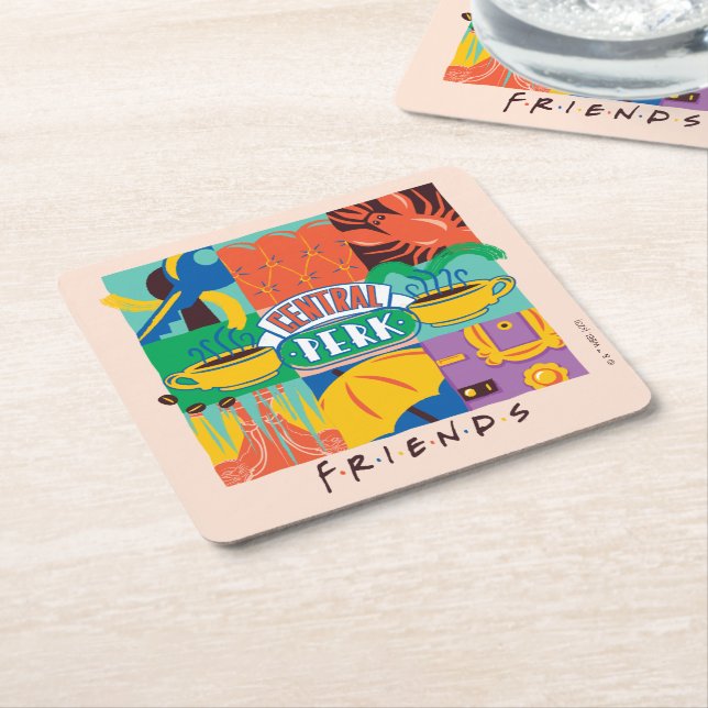 FRIENDS™ | Central Perk Vibrant Graphic Rechteckiger Pappuntersetzer (angewinkelt)