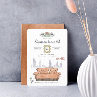 FRIENDS™ | Central Perk Watercolor Birthday Invita Einladung