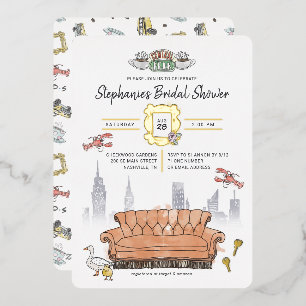 FRIENDS™ Central Perk Watercolor Brautparty Folieneinladung