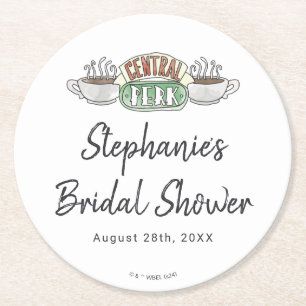 FRIENDS™   Central Perk Watercolor Brautparty Runder Pappuntersetzer