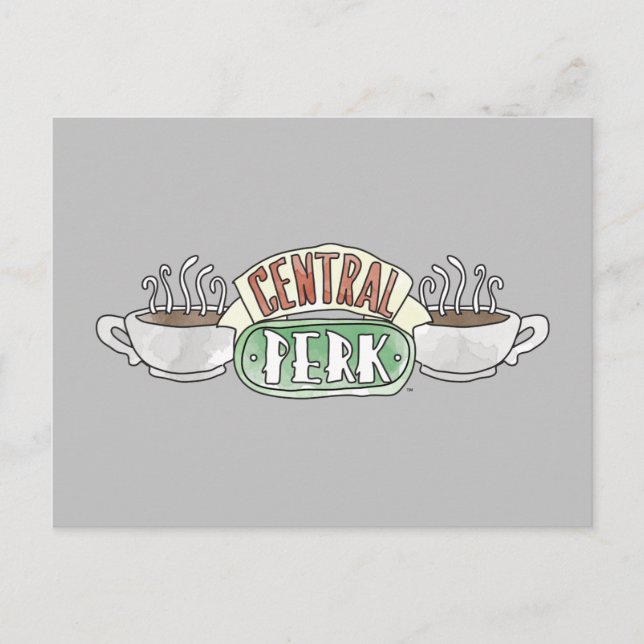 FRIENDS™ | Central Perk Watercolor-Logo Einladungspostkarte (Vorderseite)