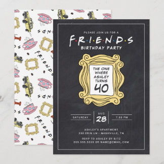 FRIENDS™ | Chalkboard 40. Geburtstag Einladung