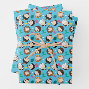 FRIENDS™ Character Chibi-Muster Geschenkpapier Set
