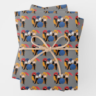 FRIENDS™ Charakter-Silhouette Geschenkpapier Set