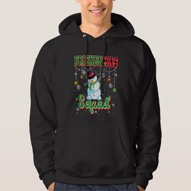 Friends Christmas Dabbing Snowman Costume Matching Hoodie (Vorderseite)