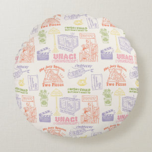 FRIENDS™ Colorful Quotes Pattern Rundes Kissen