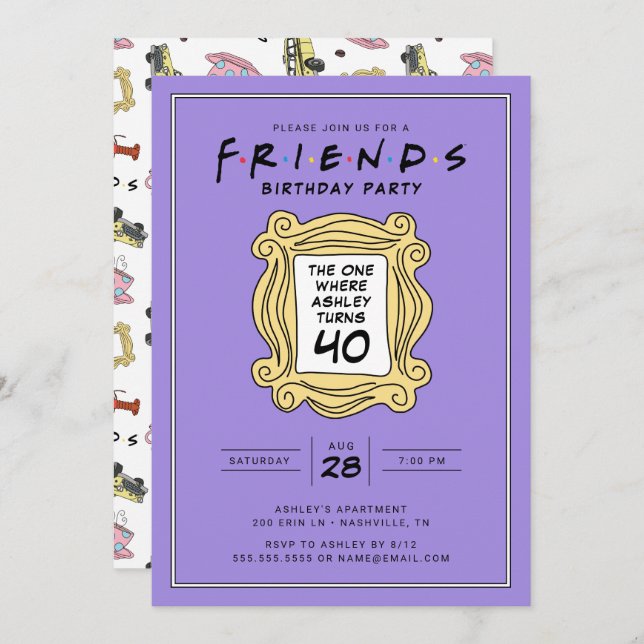 FRIENDS™ | Der mit dem 40. Geburtstag Einladung (Vorne/Hinten)