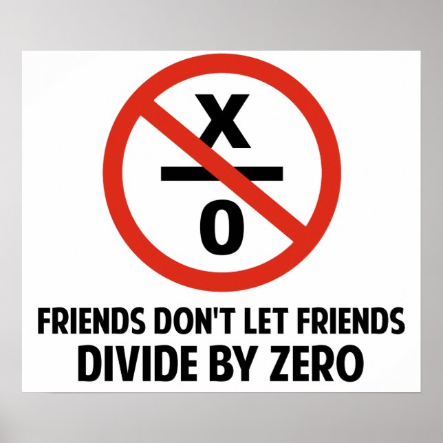 Friends Don't Divide by Zero Poster (Vorne)