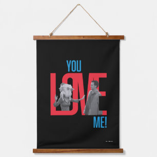 FRIENDS™ Du liebst mich Zitat Wandteppich Mit Holzrahmen