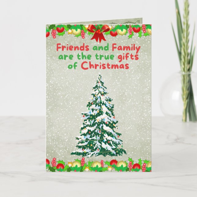 Friends & Family Christmas Tree Karte (Vorderseite)