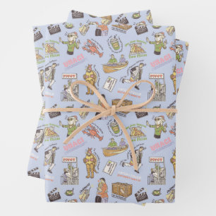 FRIENDS™ Farbiges Cartoon-Muster Geschenkpapier Set