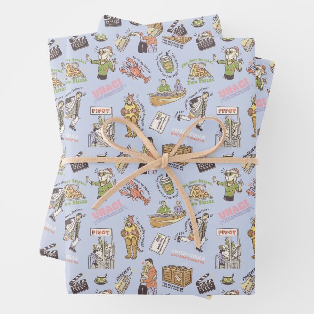 FRIENDS™ Farbiges Cartoon-Muster Geschenkpapier Set (Beispiel)
