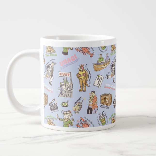 FRIENDS™ Farbiges Cartoon-Muster Jumbo-Tasse (Links)