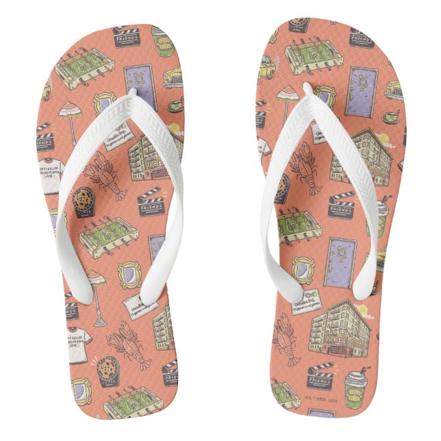 FRIENDS™ Farbiges Icons-Muster Flip Flops (Fußbett)