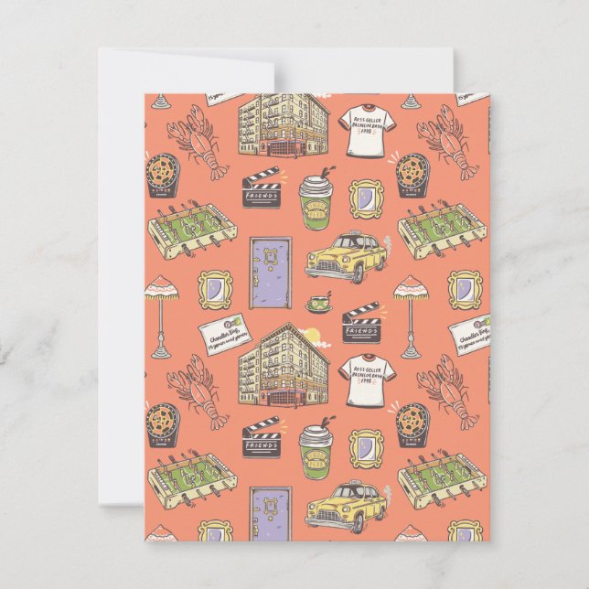 FRIENDS™ Farbiges Icons-Muster Mitteilungskarte (Vorderseite)