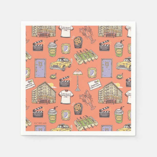 FRIENDS™ Farbiges Icons-Muster Serviette (Vorderseite)