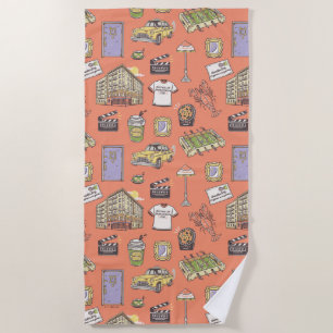 FRIENDS™ Farbiges Icons-Muster Strandtuch